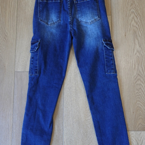 Wax Jean Women’s Skinny Cargo Jeans • Distressed Blue Denim • Size 1 - Picture 3 of 3